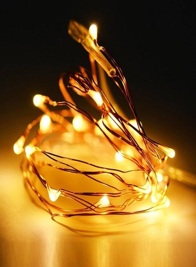 Lexton 10 m Led Copper String Light | USB Sourced | Warm White | for Indoor & Outdoor Decorations, Diwali, Christmas, Wedding, Party, Lawn | Pack of 8 - Image 3